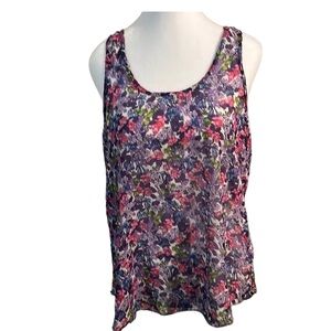 Woman’s Sheer Floral Tank Top. Size M